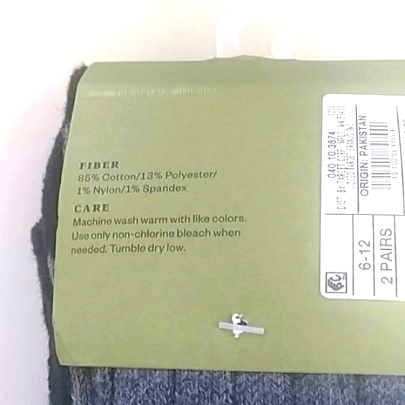 Goodfellow & Co Men's Boot Thick Winter Crew Socks, 2pr Black/Grey, L - Picture 3 of 6